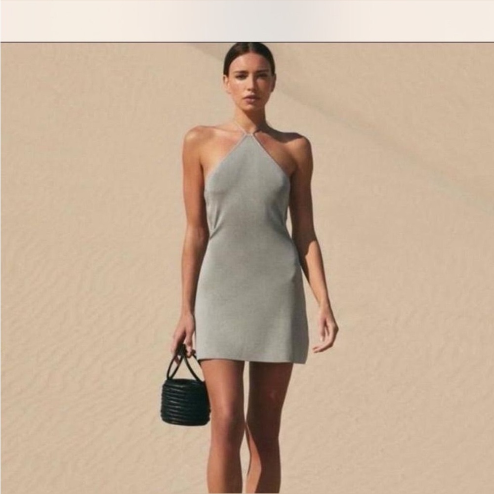 Cult Gaia Leslie knit dress in granite